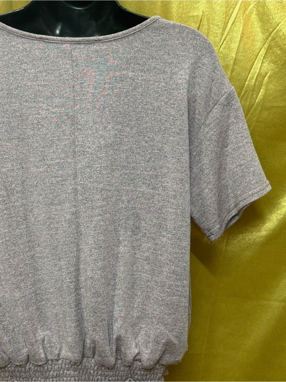 Hyfve Purple Knit Short Sleeve Smocked Hem Top Size Small - Picture 11 of 15